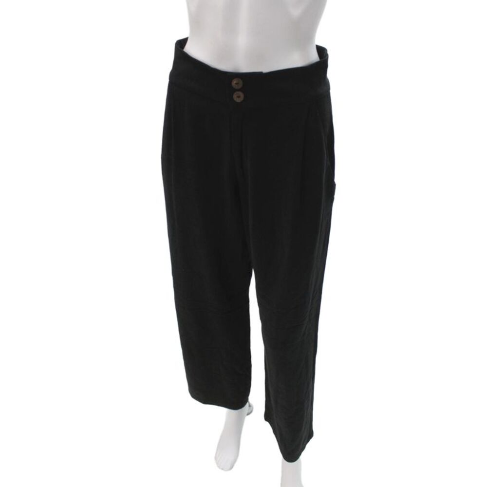 Stillwater Womens Black Cropped Rayon Button Pants Size M